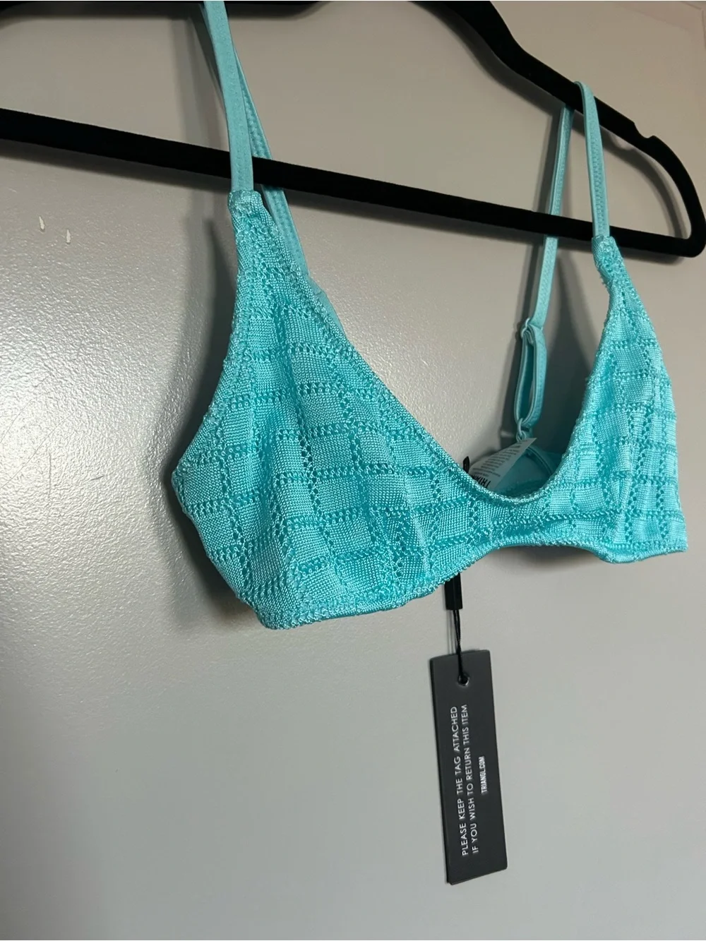 NWT triangl Women’s  swimwear Crochet Bikini Top - Aqua Blue